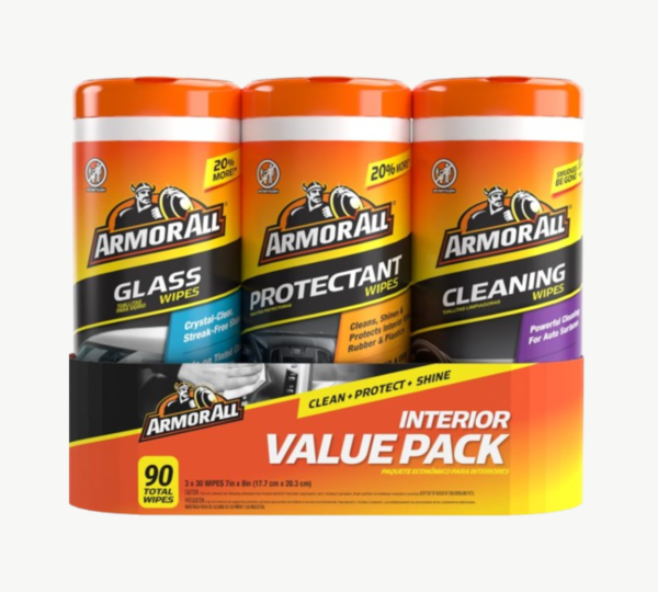 Armor All Car Interior Value Pack, 90 Count, Auto Cleaning Wipes